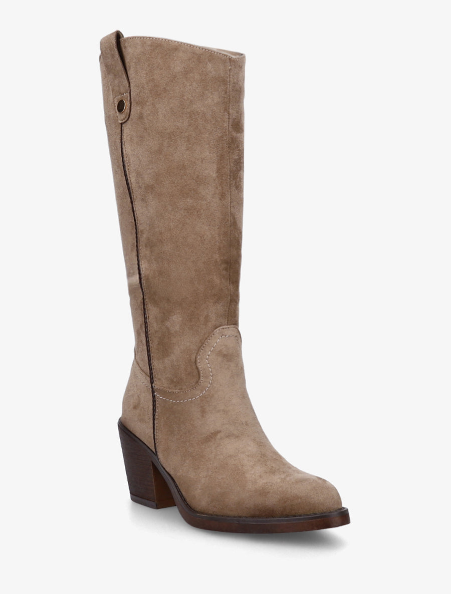 Bottes suédine à bouts pointus - Taupe - 2