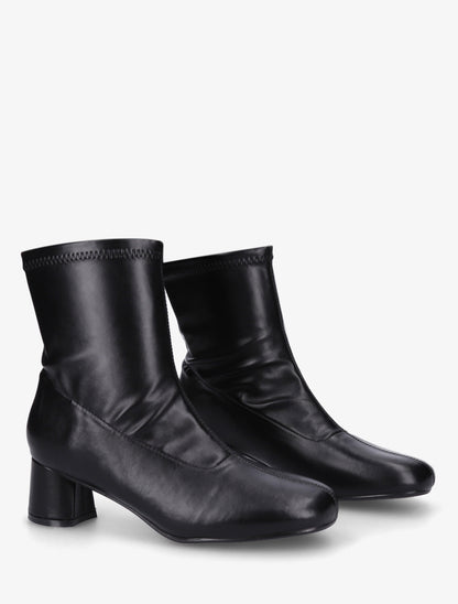 Bottines simili style chaussette - Noir - 4
