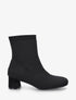 Bottines style chaussettes en tissu côtelé - Noir - 1