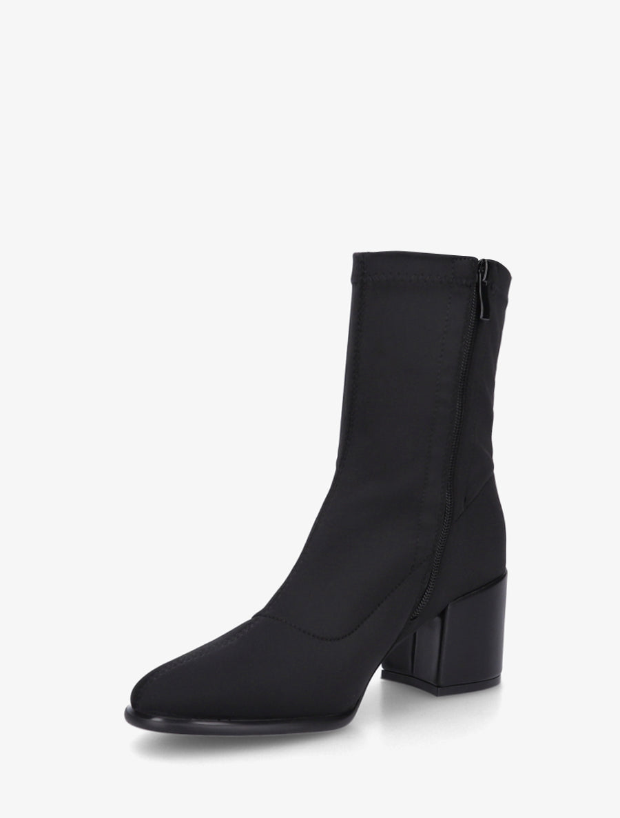 Bottines unies style chaussette à fermeture éclair - Noir - 3