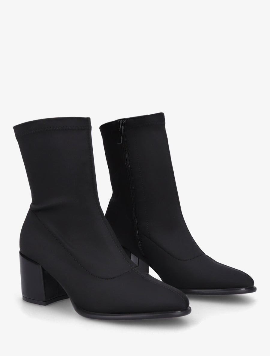 Bottines unies style chaussette à fermeture éclair - Noir - 4