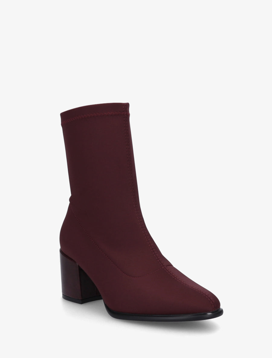 Bottines unies style chaussette à fermeture éclair - Bordeaux - 2