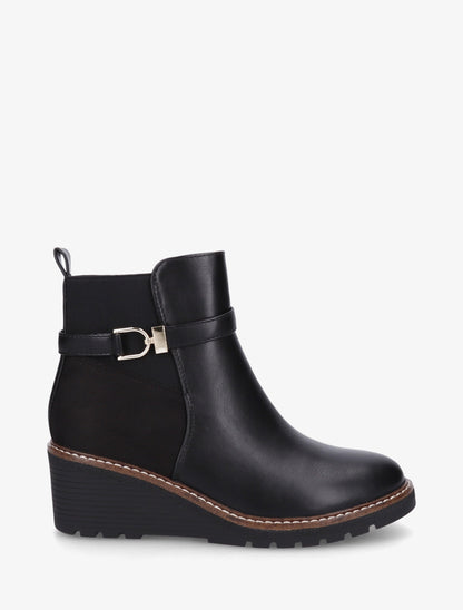 Bottines bi-matière compensées - Noir - 1