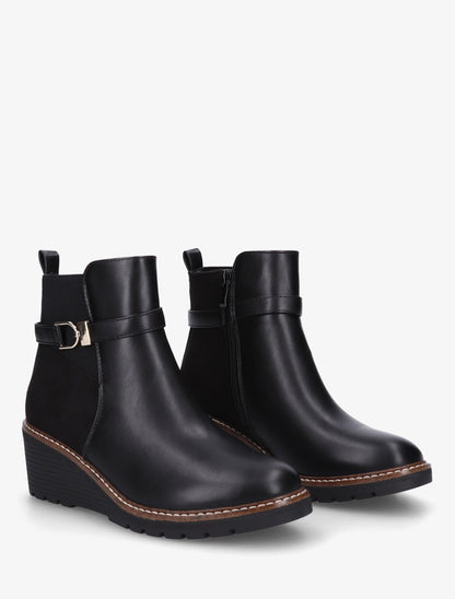 Bottines bi-matière compensées - Noir - 4