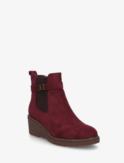 Bottines compensées suédine - Lie de vin - 2