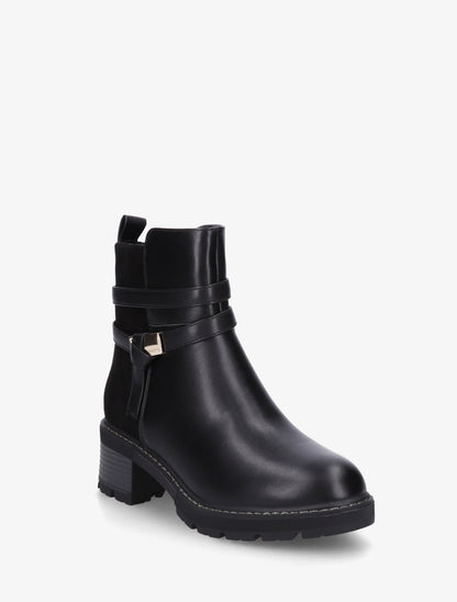 Bottines en simili et suédine - Noir - 2