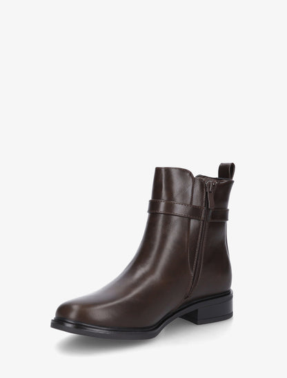 Bottines en simili à cheville élastiquée - Marron - 3