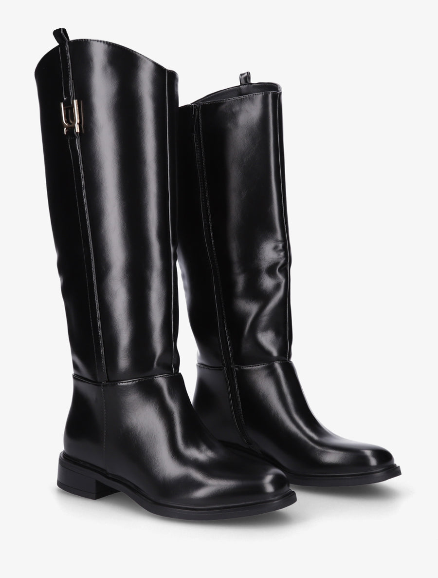 Bottes simili style cavalière - Noir - 4