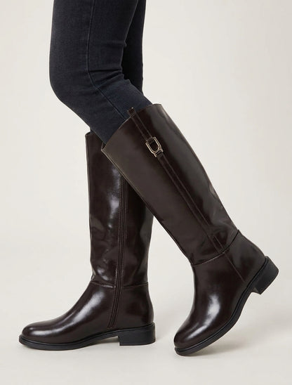 Bottes simili style cavalière - Marron
