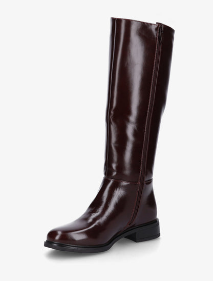 Bottes simili style cavalière - Bordeaux - 3
