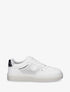 Sneakers à strass et tissu nacré - Blanc - 1