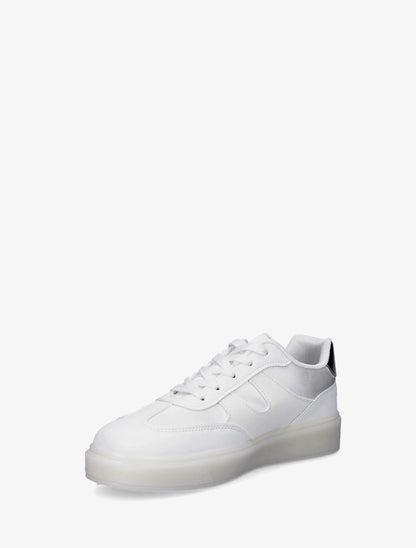 Sneakers à strass et tissu nacré - Blanc - 3