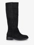 Bottes suédine à coutures fantaisies - Noir - 1