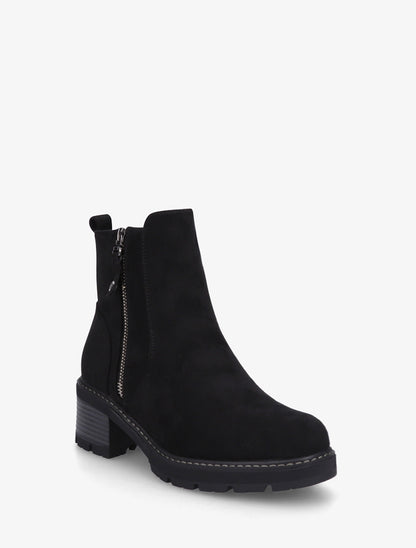Bottines à talon en suédine - Noir - 2