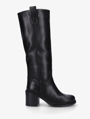Bottes en simili à talon - Noir - 1