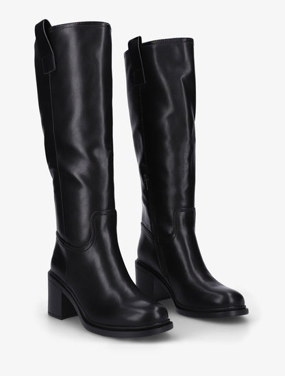 Bottes en simili à talon - Noir - 4