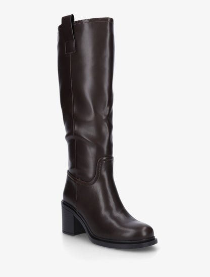 Bottes en simili à talon - Marron - 2