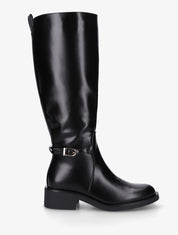 Bottes cavalières à boucle décorative - Noir - 1