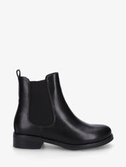 Bottines en simili à cheville élastiquée - Noir - 1