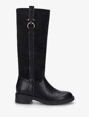 Bottes cavalières bi-matière à boucle - Noir - 1