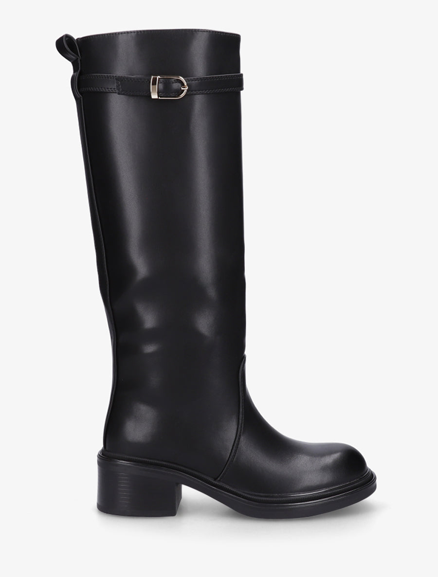 Bottes en simili à boucle décorative - Noir - 1