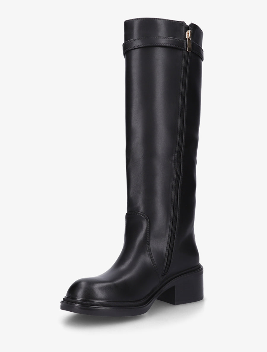 Bottes en simili à boucle décorative - Noir - 3