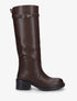 Bottes en simili à boucle décorative - Chocolat - 1