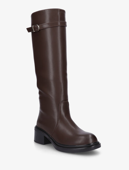 Bottes en simili à boucle décorative - Chocolat - 2