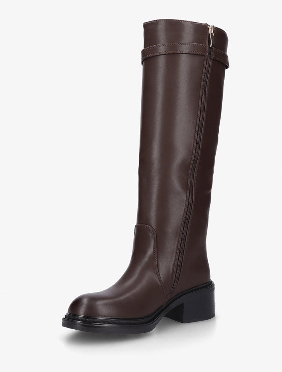 Bottes en simili à boucle décorative - Chocolat - 3