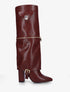 Bottes fourreau zippées à empiècement bijou - Bordeaux - 1