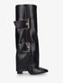 Bottes fourreau à double sangles décoratives - Noir - 1
