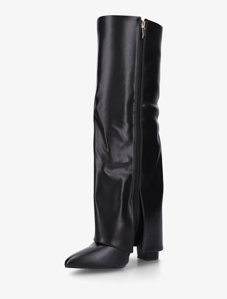 Bottes fourreau à double sangles décoratives - Noir - 3