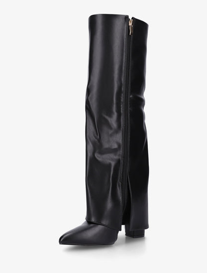 Bottes fourreau à double sangles décoratives - Noir - 3
