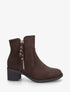 Bottines en suédine à talon - Chocolat - 1
