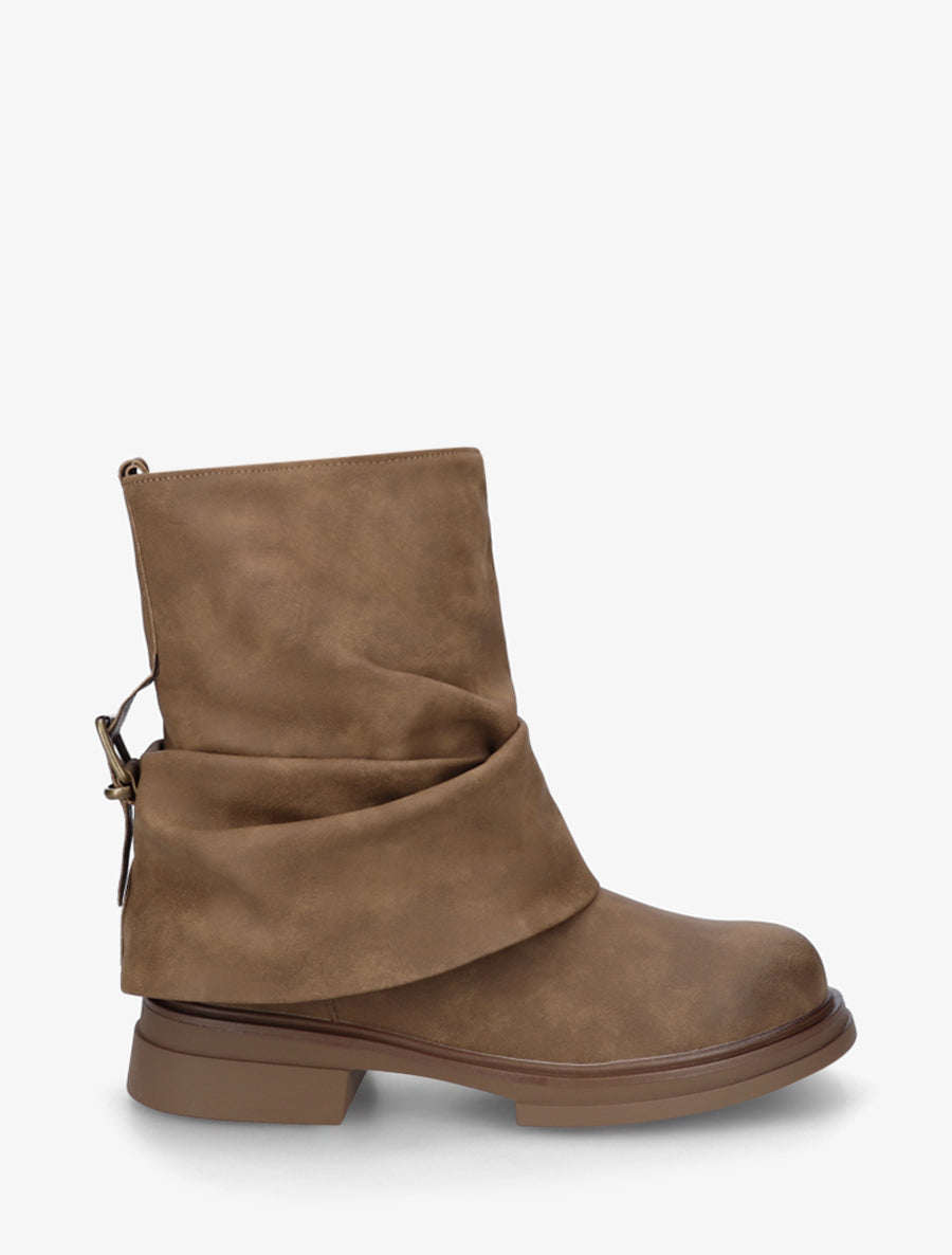 Bottines fourreau à sangle - Beige foncé - 1
