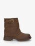 Bottines fourreau en simili avec sangle à boucle décorative - Marron - 1