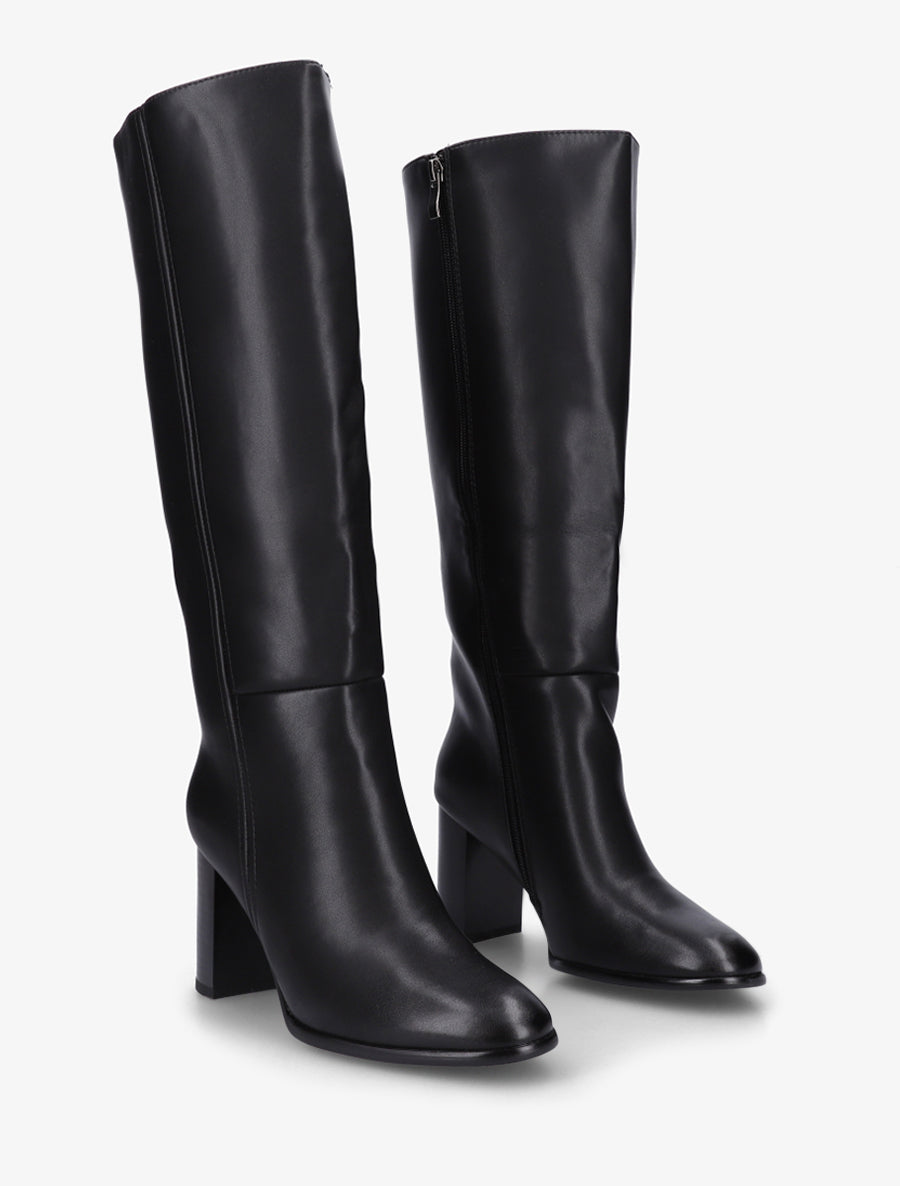 Bottes à talon simili classiques - Noir - 4