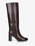 Bottes à talon simili classiques - Chocolat - 1