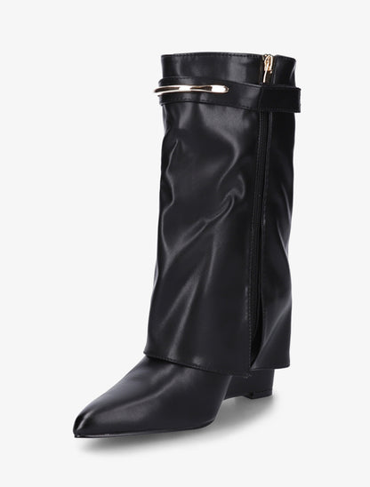 Bottines fourreau avec sangle à empiècement métallique - Noir - 3