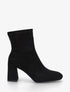 Bottines en suédine et talon carré - Noir - 1