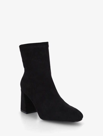 Bottines en suédine et talon carré - Noir - 2