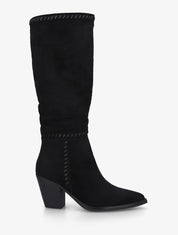 Bottes en suédine et bouts pointus - Noir - 1