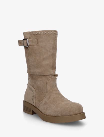 Bottines plissées à bouts ronds - Taupe - 2