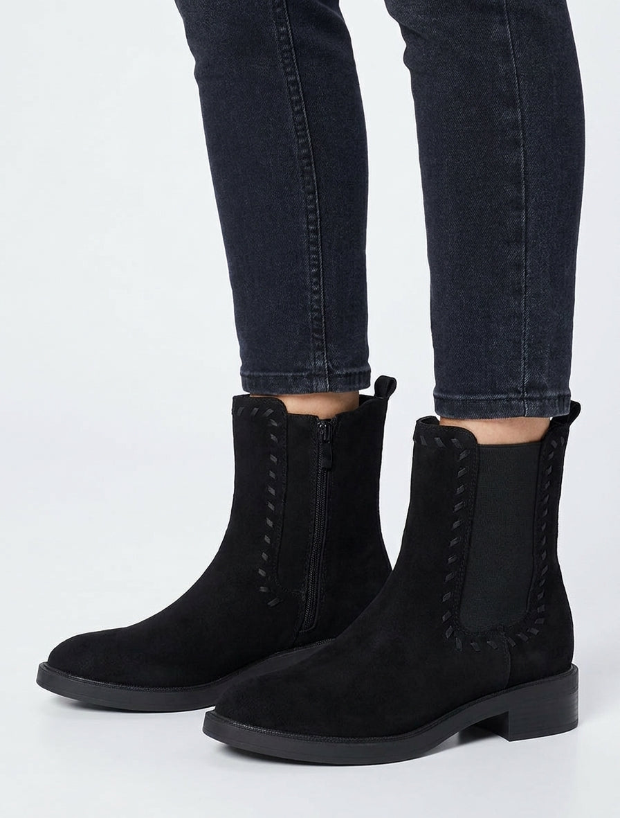 Bottines style chelsea en suédine - Noir