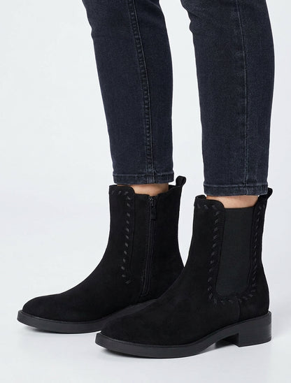 Bottines style chelsea en suédine - Noir
