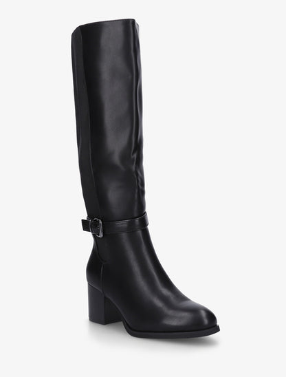 Bottes élastiquées à talon - Noir - 2