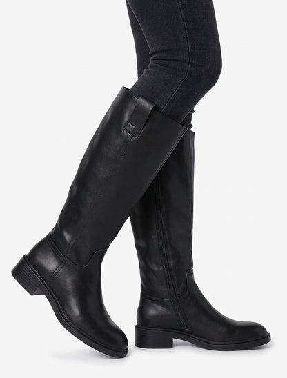 Bottes cavalières en simili - Noir