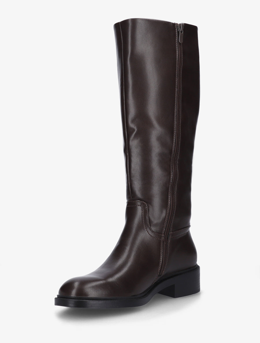 Bottes cavalières en simili - Marron - 3