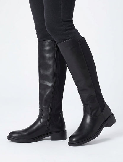 Bottes bimatière unies - Noir