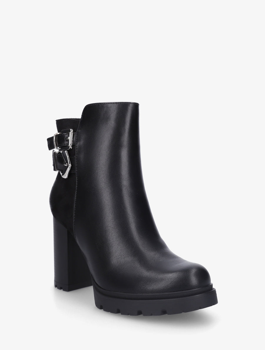 Bottines à talon et boucles - Noir - 2